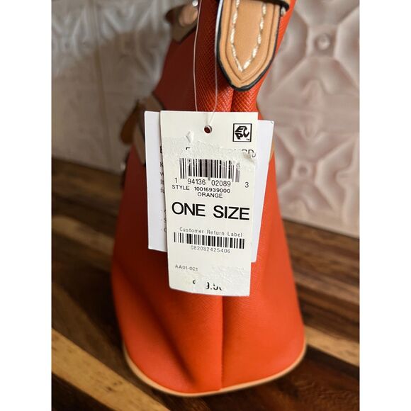 Giani Bernini Orange Tan Adjustable Shoulder Bag NWT with Organizer / Phone Slot - Picture 5 of 8